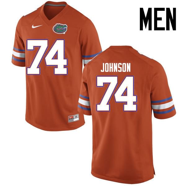 NCAA Florida Gators Fred Johnson Men's #74 Nike Orange Stitched Authentic College Football Jersey MUG7864EX